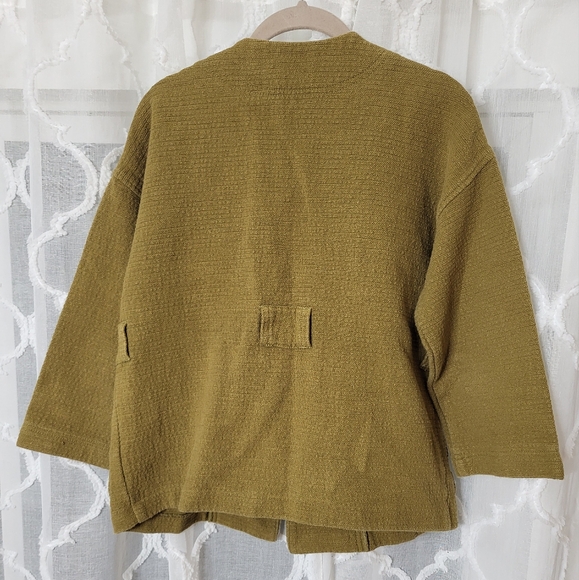 Madewell Texture and Thread Green Wrap Jacket with Pockets - Picture 2 of 4
